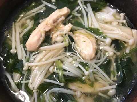 ほうれん草とエノキのあんかけにゅうめん